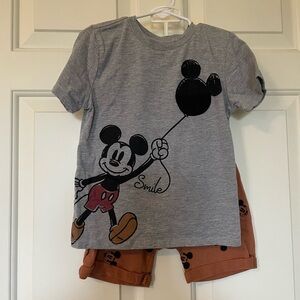 Disney Gray and Brown Mickey Mouse Kids Matching Set